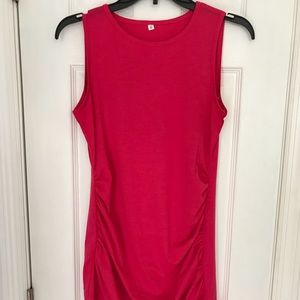 Ruched pink tank dress Small